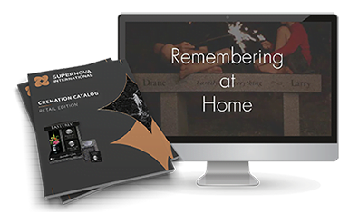 Your Partner in Premium Wholesale Headstones 8 Image featuring a desktop and catalogs with SuperNova Intl text displyed
