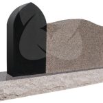 Custom Headstones with Full-Service Production 7 Black Granite Headstone with Gray Base